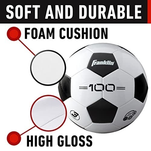 Franklin Sports Competition F-100 Soccer Ball - Available In Size 3, Size 4 and Size 5 - Youth and Adult Soccer Ball - Available As Individual Ball or Bulk (12) Deflated with Pump