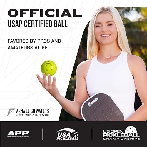Franklin Sports Outdoor Pickleballs - X-40 Pickleball Balls - USA Pickleball (USAPA) Approved - Official US Open Ball