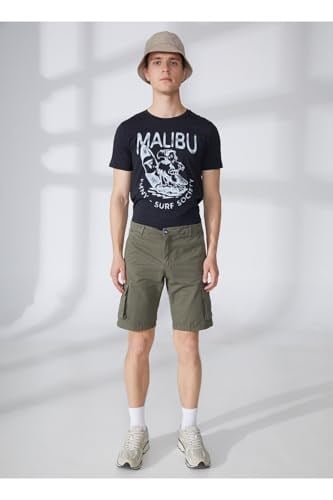 Fred Mello Normal Bel Slim Fit Bermuda Şort, 30, 5003031678, Haki, Erkek