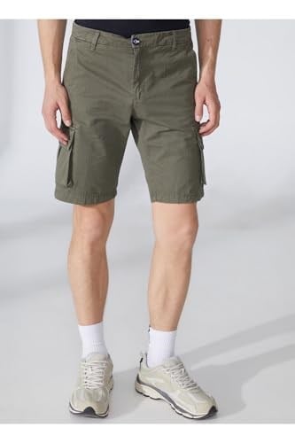 Fred Mello Normal Bel Slim Fit Bermuda Şort, 30, 5003031678, Haki, Erkek