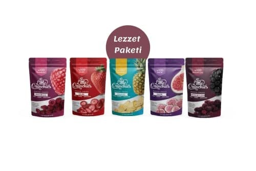Freeze Dried Lezzet Paketi - Frambuaz, Çilek, Ananas, İncir, Böğürtlen Dondurularak Kurutulmuş Karma Paket