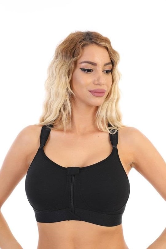 Freshness 4921 Balensiz Desteksiz Önden Fermuarlı Sütyen SİYAH 75C