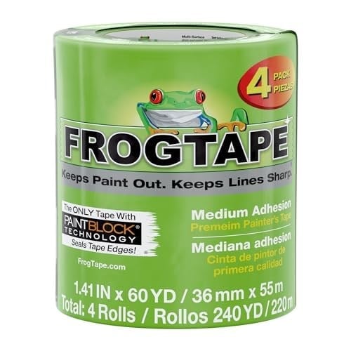 FrogTape Çok Yüzeyli Boyacı Bandı, PAINTBLOCK Teknoloji, 3.6 cm x 54.9 m, Yeşil, 4 Rulo (240660)
