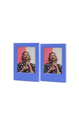Fujifilm Instax Mini Film Uyumlu 2Li Mıknatıslı Fotoğraf Çerçeve Seti, Koyu Mavi