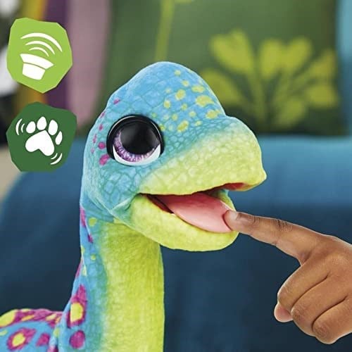 FurReal Sam, Brontosaurus Interaktif Animatronik Peluş Oyuncak, 40+ Ses ve Reaksiyon, Yaş 4 ve Üstü