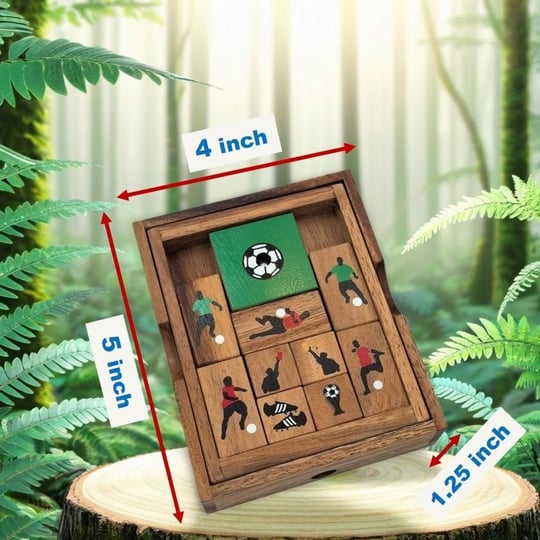 Futbol Sahası Sürgülü Blok Klotski Beyin Teaser Ahşap Bulmaca Hediye Fikir Futbol Oyunu Severler için - IQ Travel Play Game