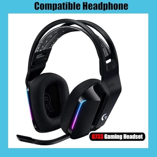 G733 Earpads Yedek Kulak Pedleri Yastıklar Bardaklar Muffs Aksesuarları Logitech G733 Oyun Kulaklığı Parçaları ile Uyumlu. (Siyah Pedler)