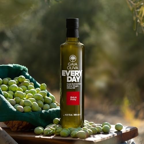 Gaia Oliva Soğuk Sıkım Natürel Sızma Zeytinyağı, Trilye Zeytini, Premium Everyday, 500 ml, Koyu Cam Şişe