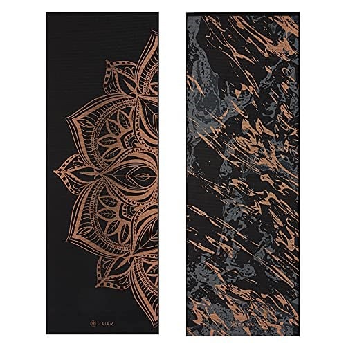 Gaiam Yoga Mat - Premium 6mm Print Reversible Extra Thick Non Slip Exercise & Fitness Mat for All Types of Yoga, Pilates & Floor Workouts (68