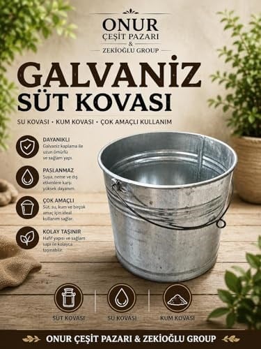 GALVANİZ KOVA 32 CM Su Kovası Süt Kovası Kum Kovası
