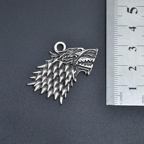 Game Of Thrones Stark Kurt Erkek Kadın Kolye Antik Gümüş Kaplama - 60 cm Düz Zincir