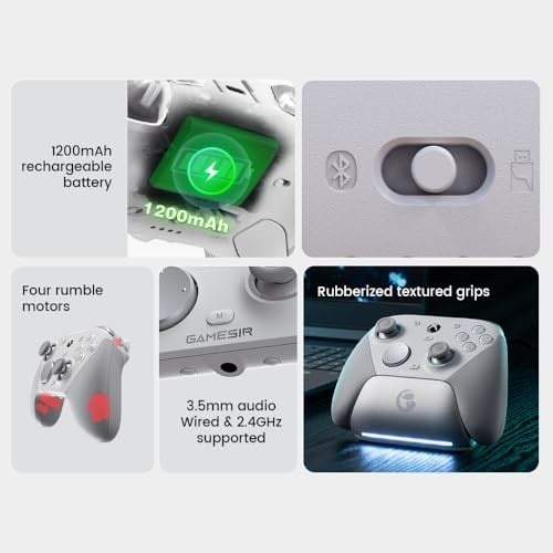 GameSir G7 Pro Wired Controller for Xbox Series X|S, Xbox One, Wireless Gamepad for PC&Android with TMR Sticks, Hall Effect Analog Triggers, 1000Hz Polling Rate, 3.5mm Audio Jack - White