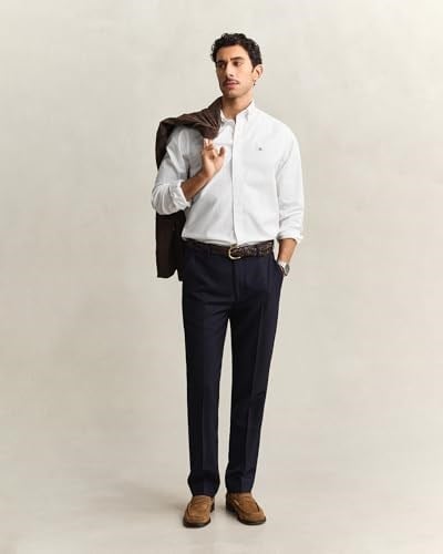 GANT Erkek Beyaz Slim Fit Çizgili Gömlek - Bedenler: S, M, L, XXL, 3XL