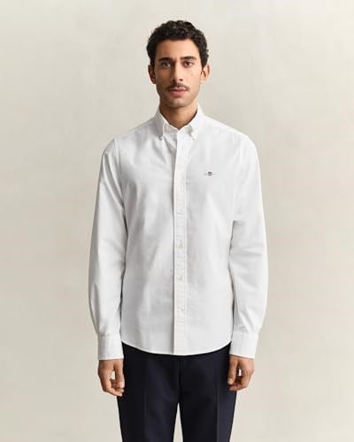 GANT Erkek Beyaz Slim Fit Çizgili Gömlek - Bedenler: S, M, L, XXL, 3XL