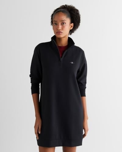 GANT Kadın Siyah Regular Fit Yarım Fermuarlı Elbise - Bedenler: XS, S