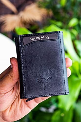 Garbalia Bryant Crazy Deri Mekanizmalı Kartlık Cüzdan Siyah