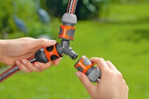 Gardena 2934-20 3 yönlü Y Kaplini, Hortum dalları için, Hortum uzunluğu boyunca bağlantılar, Tek Su Kaynağının Eşzamanlı Kullanımı için 19 mm (3/4 inç) Hortumlara uyarlama