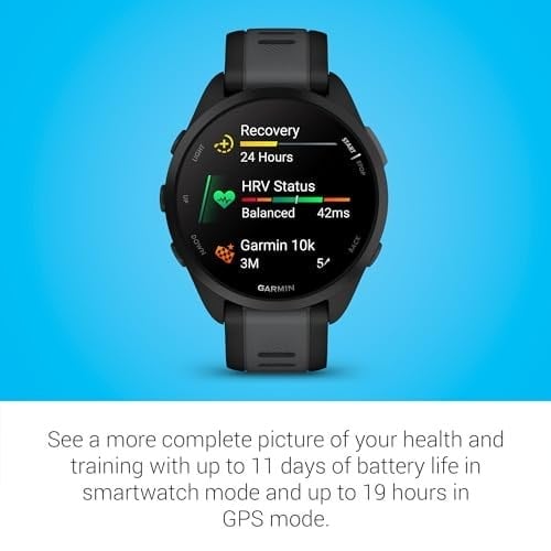 Garmin Forerunner 165, Siyah,Slate Gri