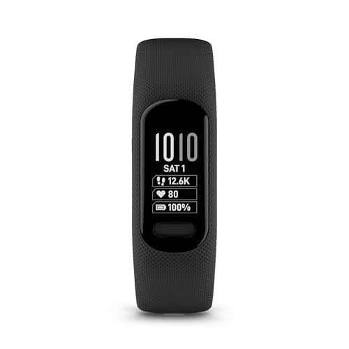 Garmin vívosmart 5 - Ekstra geniş OLED dokunmatik ekranlı fitness takip cihazı, uyku kalitesi ve kalp atış hızı izleme gibi sağlık fonksiyonları. 7 güne kadar pil ömrü, su geçirmez ve acil yardım.