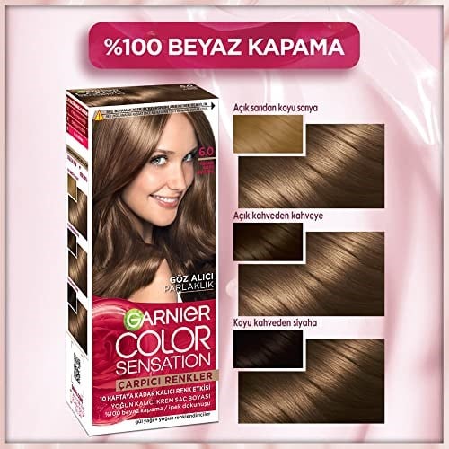 Garnier Çarpıcı Renkler Yoğun Kalıcı Saç Boyası No 6.0 Yoğun Koyu Kumral