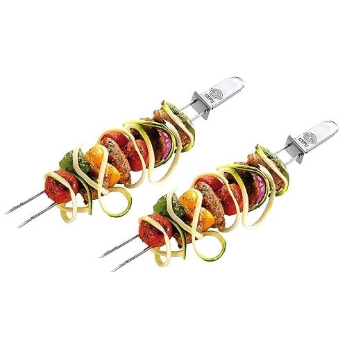 Gefu Schaschlik-Şiş Twinco 15420-2li Set 32 cm Şişler Paslanmaz Çelik Masa Izgarası için, Tava - Bulaşık Makinesinde Yıkanabilir, 32 x 2 x 2 cm