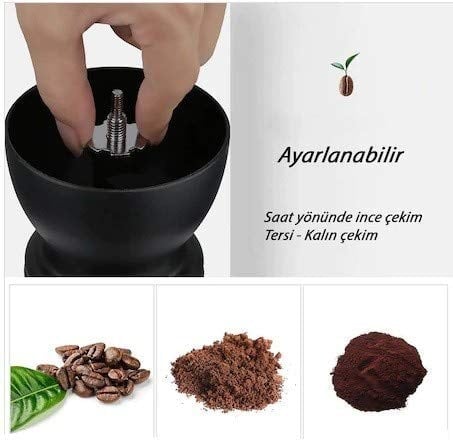Genel Cam Kahve Değirmeni Öğütücü 2 Hazneli Filtre Kahve