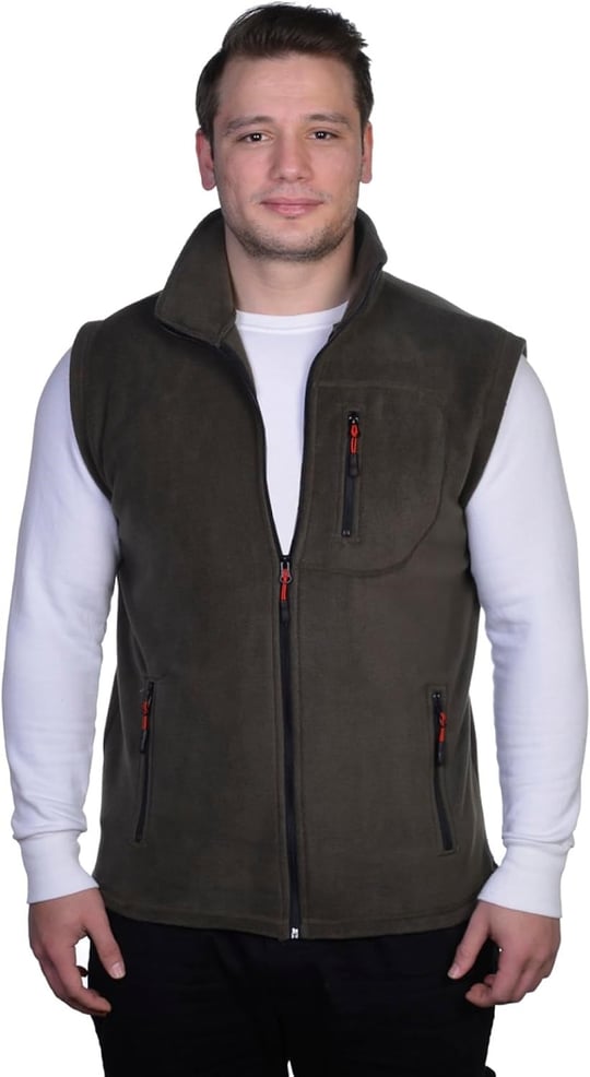 GENIUS STORE Erkek Outdoor Spor Yelek 3 Cepli Polar Yelek