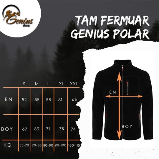 Genıus Store Erkek Polar Tam Fermuarlı 3 Cepli Outdoor Polar Ceket Tactical Flecee POLAR-GNS - Bedenler: S, M, L, XL, XXL