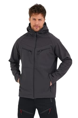 Genıus Store Erkek Spor Mont Softshell Outdoor Su ve Rüzgar Geçirmez Ceket 4 Cepli