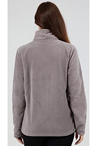 GENIUS STORE Kadın Polar Tam Fermuarlı Outdoor 3 Cepli Spor Polar Ceket (AÇIK GRİ/XL) XL