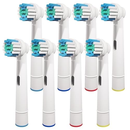 GENKENT Oral B Braun ile Uyumlu 8 Adet Yedek Diş Fırçası Kafaları, Profesyonel Elektrikli Diş Fırçası Başlıkları Oral-B Pro 500/750/1000/1500/3000/3757/5000/7000/7500/8000 için Yedek