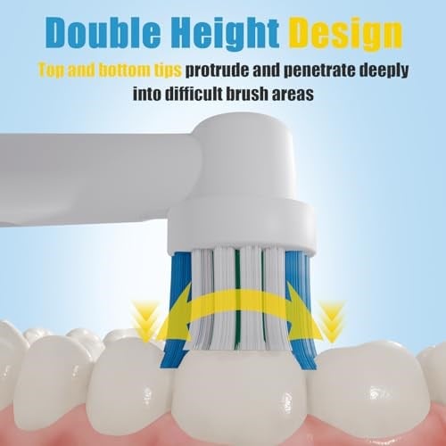 GENKENT Oral B Braun ile Uyumlu 8 Adet Yedek Diş Fırçası Kafaları, Profesyonel Elektrikli Diş Fırçası Başlıkları Oral-B Pro 500/750/1000/1500/3000/3757/5000/7000/7500/8000 için Yedek