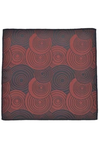 Geometrik Desen Bordo Mendilli Kravat
