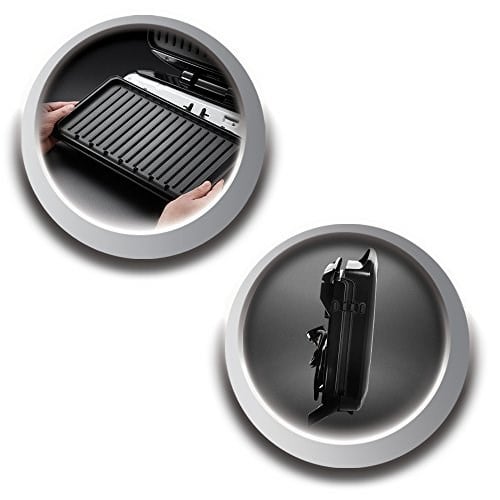 George Foreman 24340-56 Fitness Mangalı Entertaining, Temas Izgarası, Panini ve Sandviç Izgarası, 34,5 x 21 cm Büyük Izgara Yüzeyi, Siyah - Seçenekler: 399x157x352