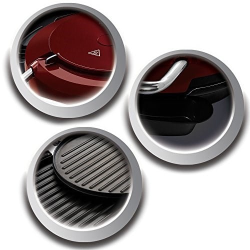 George Foreman 24640-56 Fitness Mangalı Entertaining 360°, Ekstra Büyük Izgara Yüzeyi, Ø 30 cm, Pizza Pişirme Tepsisi, Kırmızı/Siyah