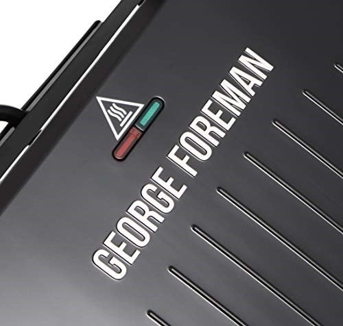 George Foreman Büyük Boy Fit Izgara - Geliştirilmiş Yapışmaz Kaplama ve Hızlı Isınma Özellikli Çok Yönlü Tost Makinesi, Siyah 25820-56