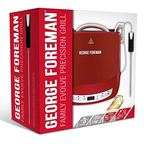 George Foreman Precision Fitness Izgara, Akıllı Sıcaklık Sensörü, 5 Farklı Mod, Contact Grill, Panini ve Sandviç Izgara, 29 X 19 Cm Izgara Yüzeyi, Kırmızı 24001-56