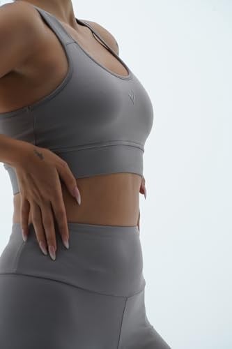 George Phoenix Aero Motion - Gri Geniş Askılı Kaplı ve Destekli Spor Sütyeni