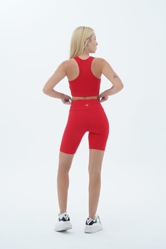 George Phoenix Aero Motion - Kırmızı Yüksek Bel Push-Up Toparlayıcı Bisikletçi Taytı