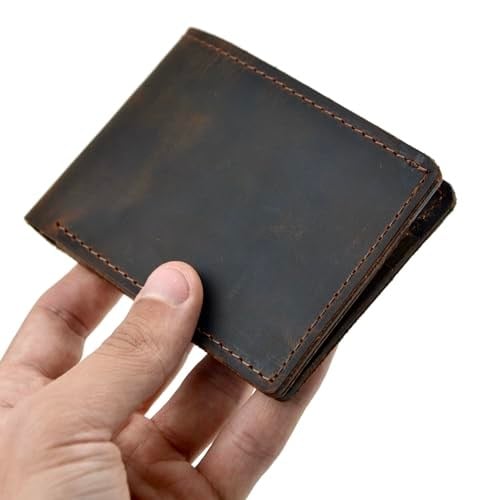 Gerçek Deri 7 Bölmeli Cüzdan, Hakiki Deri Klasik Unisex Cüzdan, Erkek Cüzdan, Kadın Cüzdan, Minimal Yatay Cüzdan, Şık Para ve Kartlık, Hediyelik Ürün (taba)