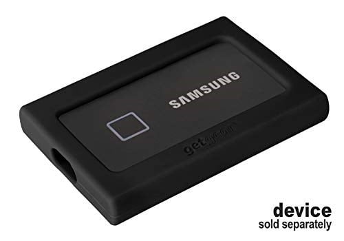 getgear Samsung T7, T7 Touch Taşınabilir SSD için Silikon Tampon - 1 TB, 2 TB, 500 GB, USB 3.2, Güçlü Darbe Emici, Kaymaya Dayanıklı - Siyah (Siyah)