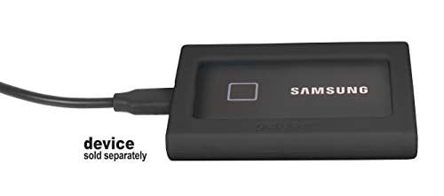 getgear Samsung T7, T7 Touch Taşınabilir SSD için Silikon Tampon - 1 TB, 2 TB, 500 GB, USB 3.2, Güçlü Darbe Emici, Kaymaya Dayanıklı - Siyah (Siyah)