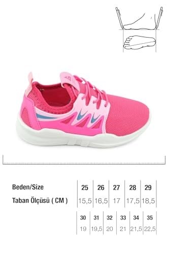Gezer 03408/09 Yazlık Rahat Hafif Taban Kız Çocuk Günlük Spor Ayakkabı Fuşya