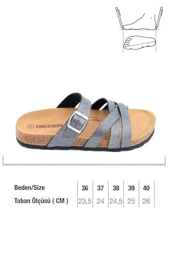 Gezer Kadın Yazlık Suni Deri Tek Toka Ayarlanabilir Mantar Taban Günlük Terlik GT2YZE.15660.01