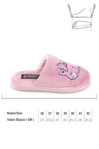 Gezer Kışlık Nakışlı Tasarım Fashion Ev Bahçe Kadın Terlik GT7KZE.14683.00