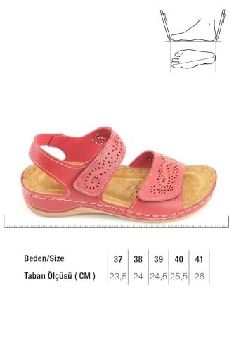 Gezer Yazlık Kadın Iç Taban Hakiki Deri Rahat Taban Cırt Cırtlı Ayarlanabilir Günlük Sandalet GK1YZE.00186.00