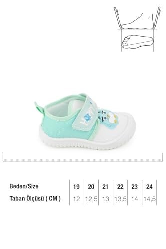 Gezer Yazlık Keten Kız Bebe Happy Birds Cırtlı Ayarlanabilir Ayakkabı
