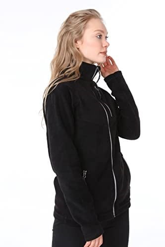 Ghassy Co. KADIN TAM FERMUARLI POLAR CEKET SİYAH1 M