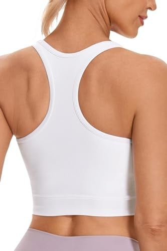 Ghassy Co. Kadın Racerback Running Yoga Egzersiz Fitness Spor Sütyen CRS004 BEYAZ M
