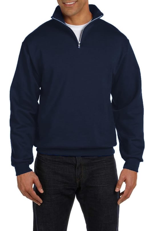 Ghassy Co. Erkek Dik Yaka Silver Yarım Fermuarlı Sweatshirt LACİVERT XL